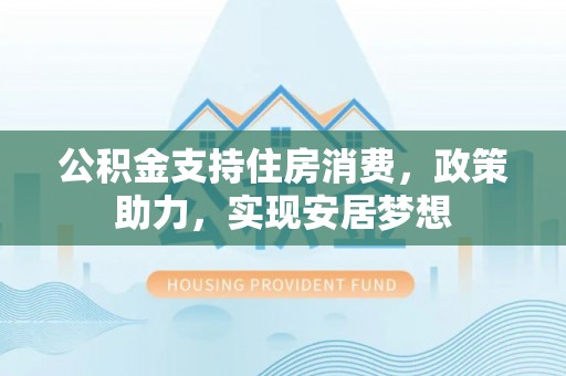 庐阳公积金支持住房消费，政策助力，实现安居梦想