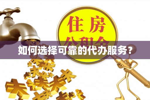 庐阳如何选择可靠的代办服务？