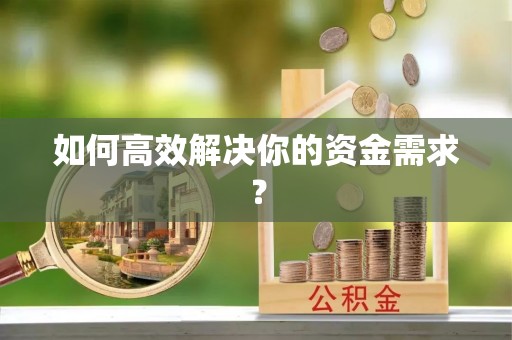 庐阳如何高效解决你的资金需求？