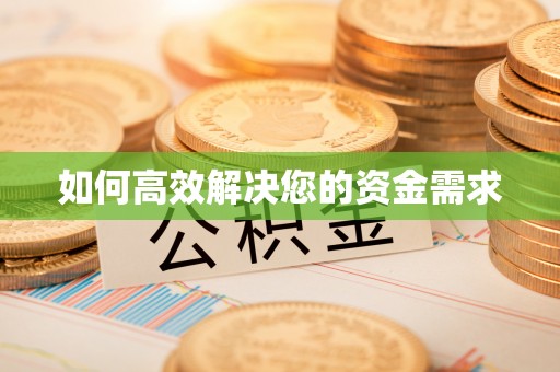 庐阳如何高效解决您的资金需求
